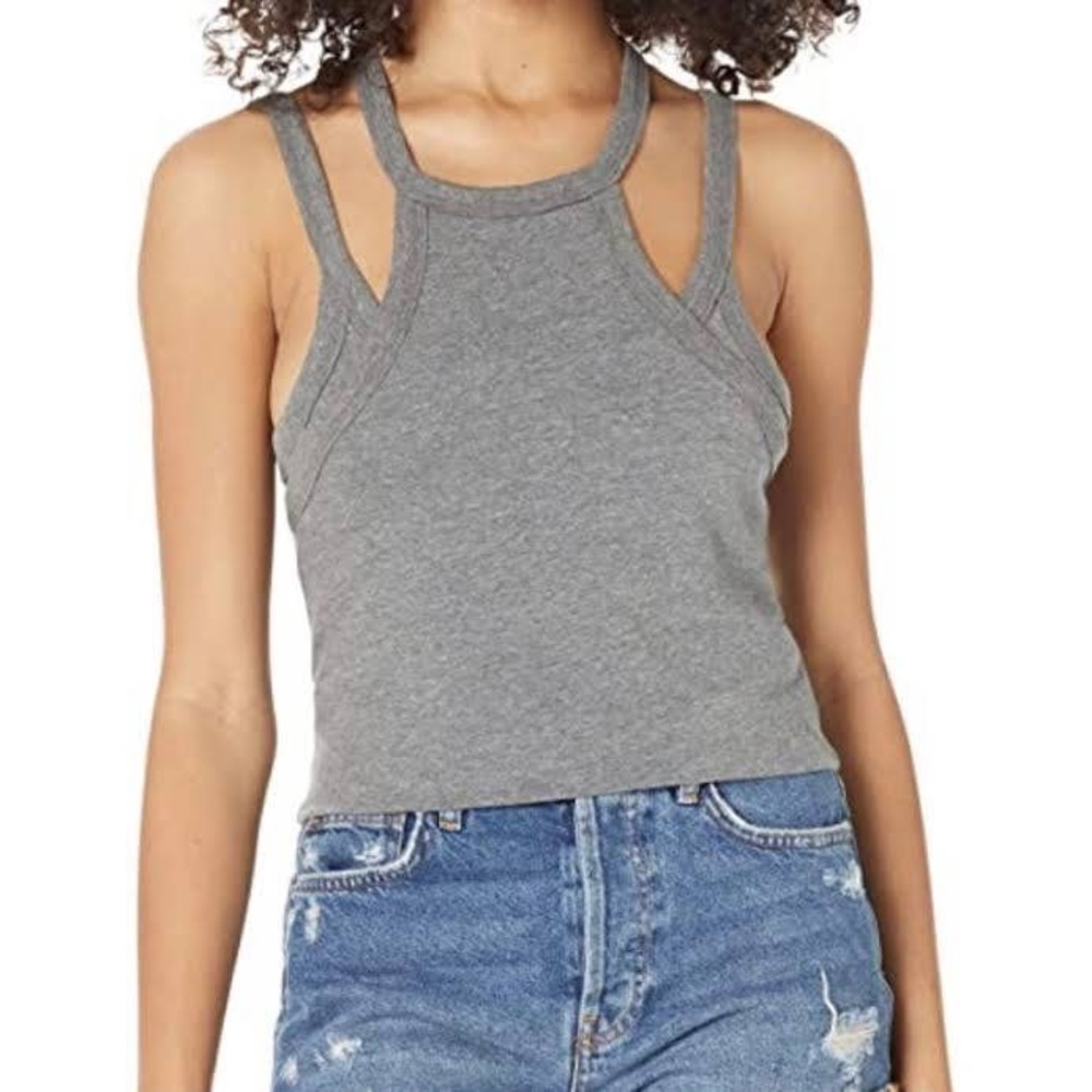 NWOT Gray Free People Two Times The Charm Tank